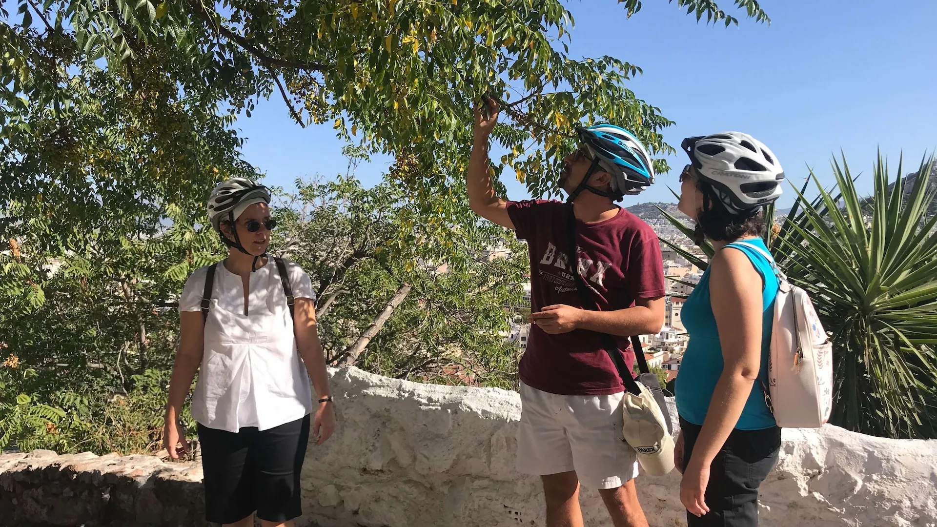 Travelers discovering Anafiotika during an authentic Athens tour experience
